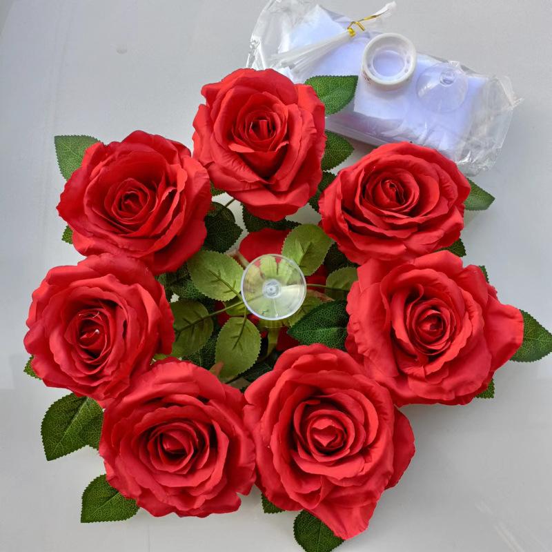 Simulation Flower Head Mini Little Rose Wedding Arrangement Flower Wall Decoration Simulation Silk Cloth Fake Flower Decoration Car Flower