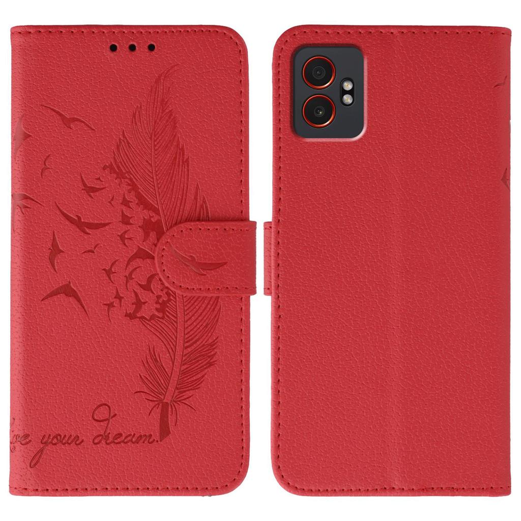 For Samsung Galaxy XCover7 Pro Deksel Fjæravtrykk PU Lær Lommebok Telefondeksel