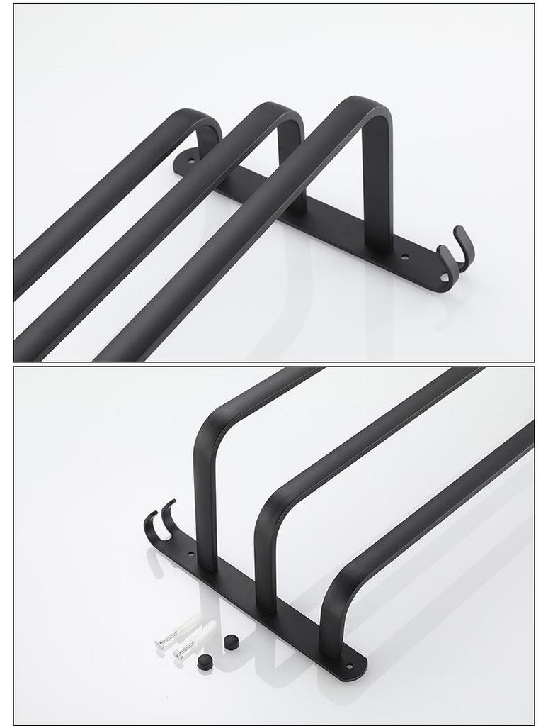 Schwarzer Weltraum-Aluminium Einzel-Handtuchhalter und -ständer zum Aufhängen von Handtüchern im Badezimmer