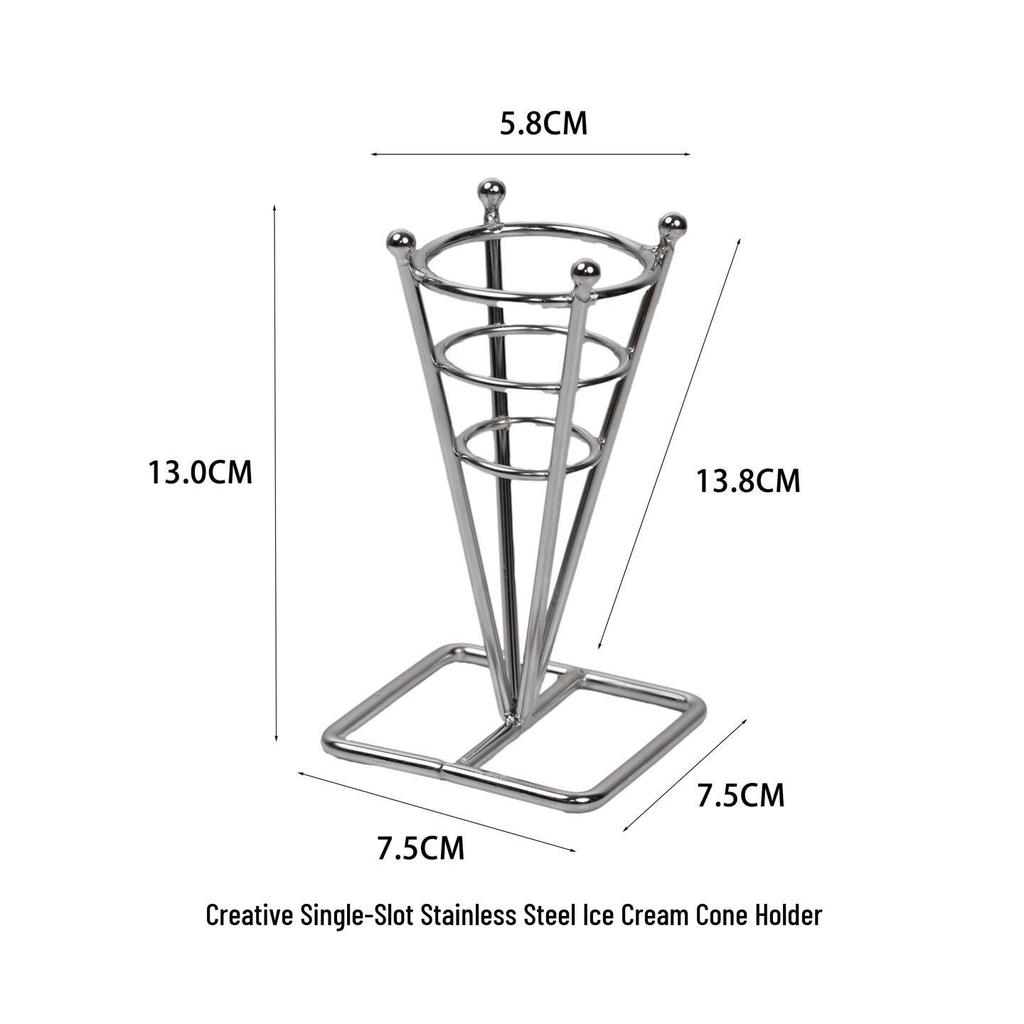 Wrought Iron Jumbo Ice Cream Cone Display Stand for Milk Tea Shops