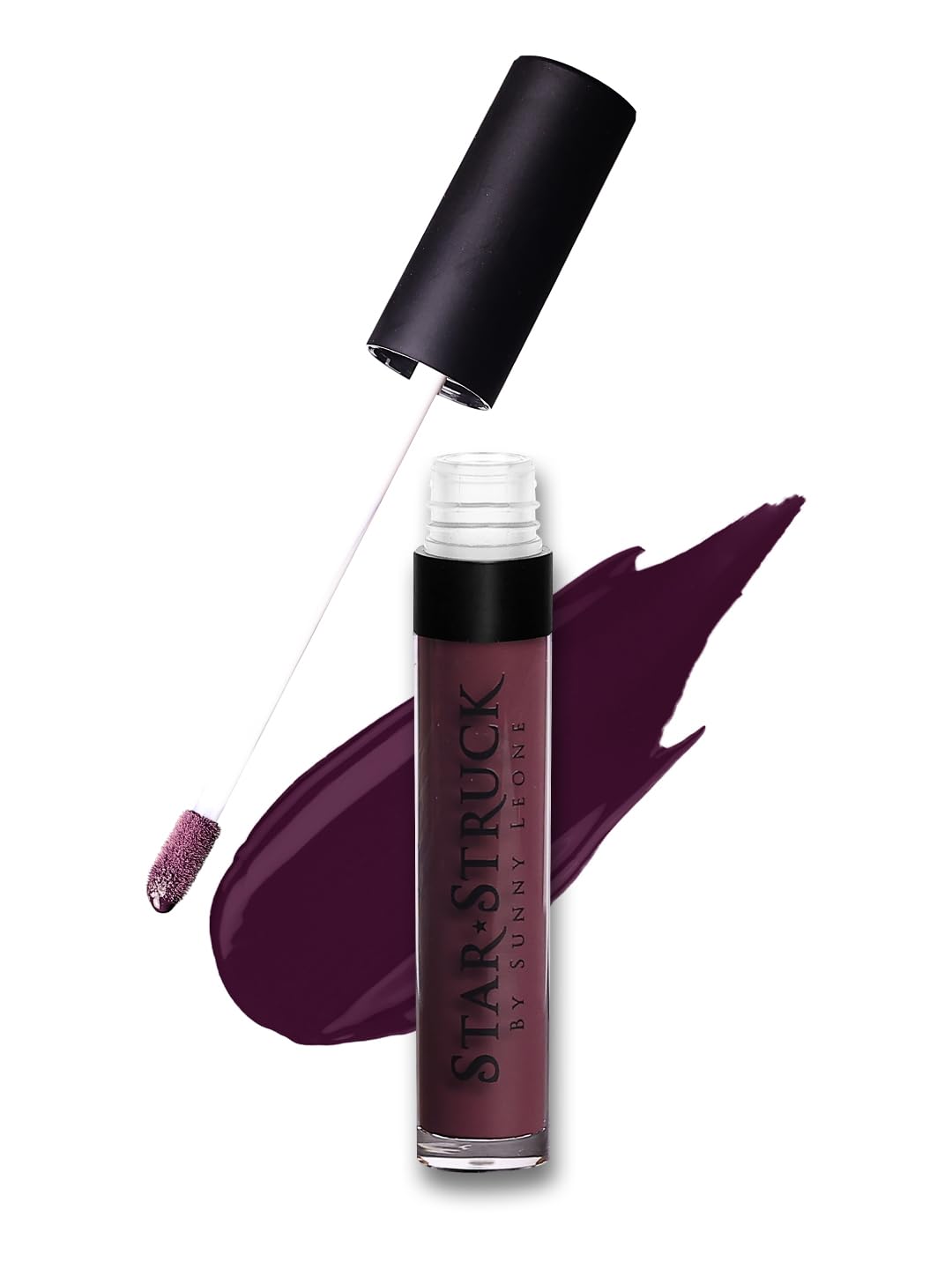 

STARSTRUCK BY SUNNY LEONE Glossy Liquid Lip Color, Purple| Highly Pigmented, Hi-Shine & Non-Sticky Formula | Lip Gloss For Girls, Women | Wine
