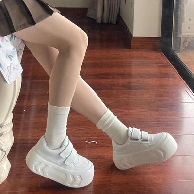 Scarpe con Zeppa Aumento Altezza Velcro Scarpe Casual Punta Tonda Scarpe Versatili Scarpe a Testa Larga e Scarpe da Skateboard