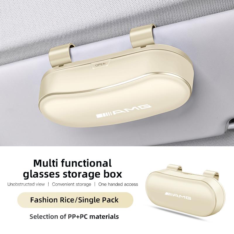 1pc Car Glasses Case Sunglasses Storage Box Clip Accessory For Mercedes Benz AMG A B C E G CLA W211 W203 W204 C260 E300L A200L
