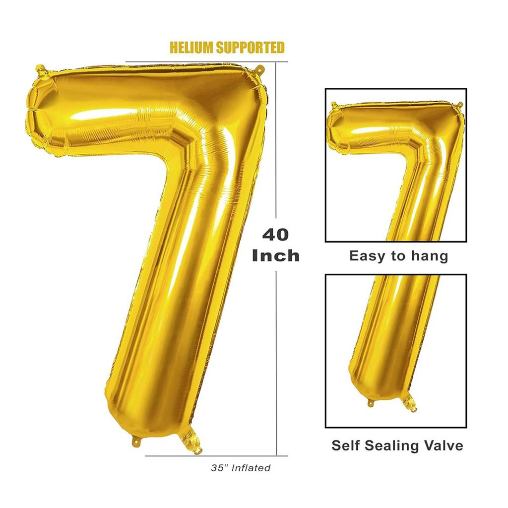 40inch Giant Golden Digital Balloon  0-9, Anniversary Party Decoration, Birthday Balloon