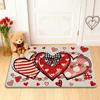 Valentine's Day Door Mat Vintage Heart Pattern Polka Dot Stripe Non-slip Floor Rug for Entryway Bedroom Living Room Home Decor