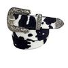 Western Denim Buckle Belt, Cow Print Belt DVN, Personalized, Fashionable and Versatile Denim Belt
