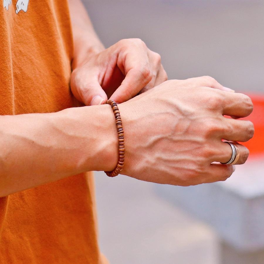 Noter New Men Natural Coconut Bead Bracelet Vintage Meditation Wooden Braclet Hematite Healing Braslet Tiger Eyes Stone Pulsera