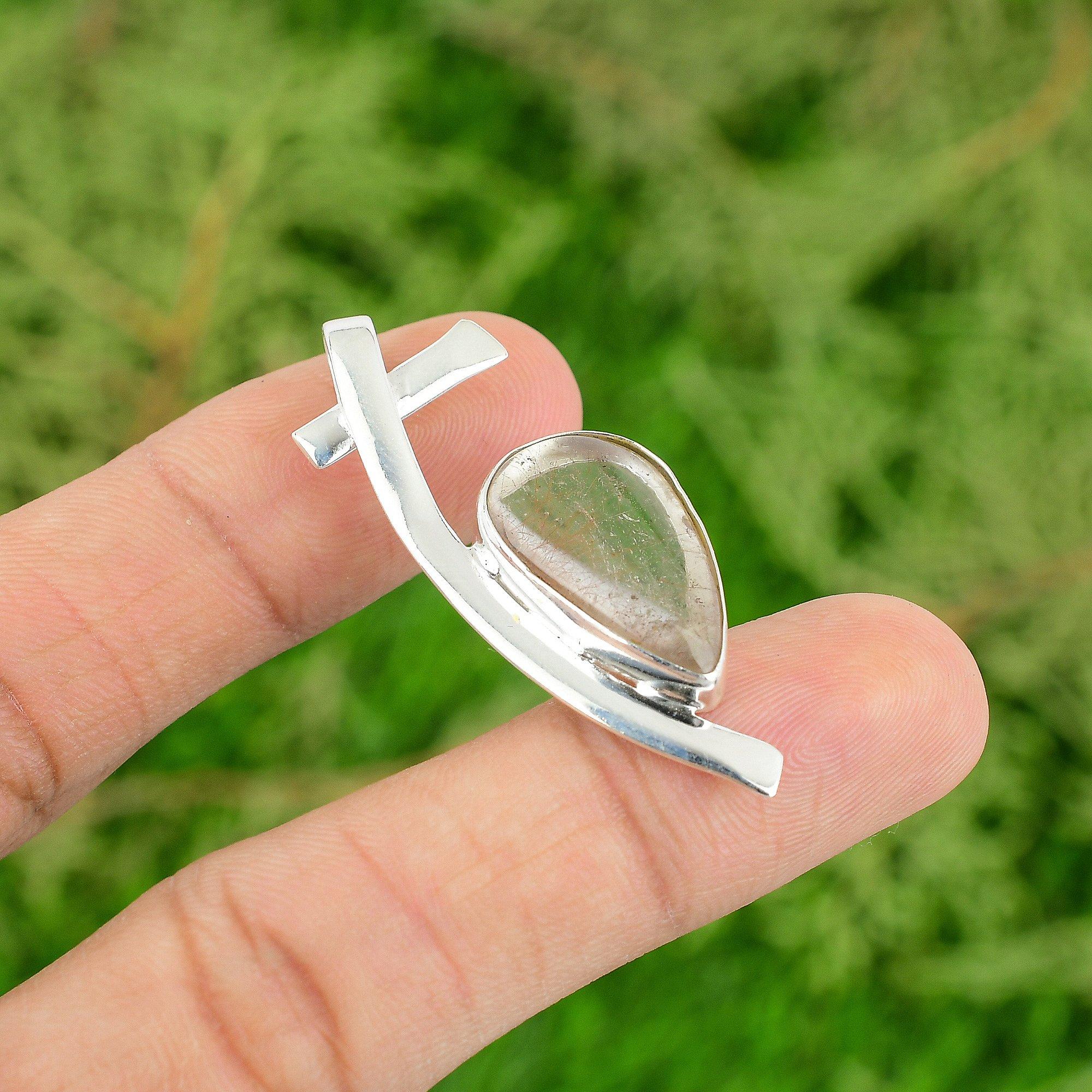 

Daughters Day Deal Sterling Silver Natural Golden Rutile Wedding Pendant Jewelry