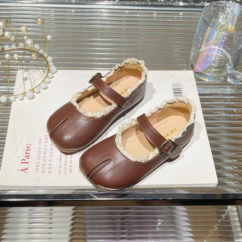 Girls' Small Leather Shoes 2025 Spring New Sweet Children's Princess Shoes Large Children False Toe Soft Sole Single Shoes