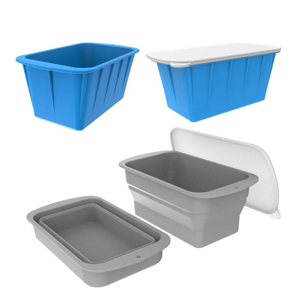 Extra Large Large Ice Grid Mould Reusable Silicone Ice Box Foldable Ice Block Mold