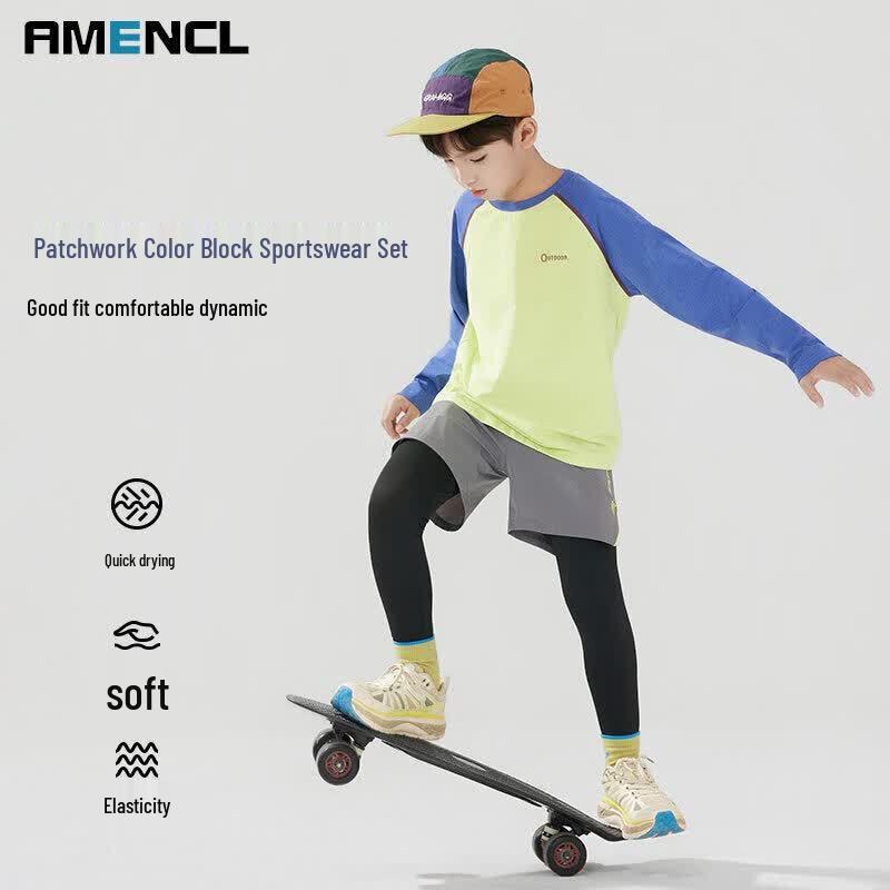 Moonkids Boys' Quick-Dry Long Sleeve Sports Set