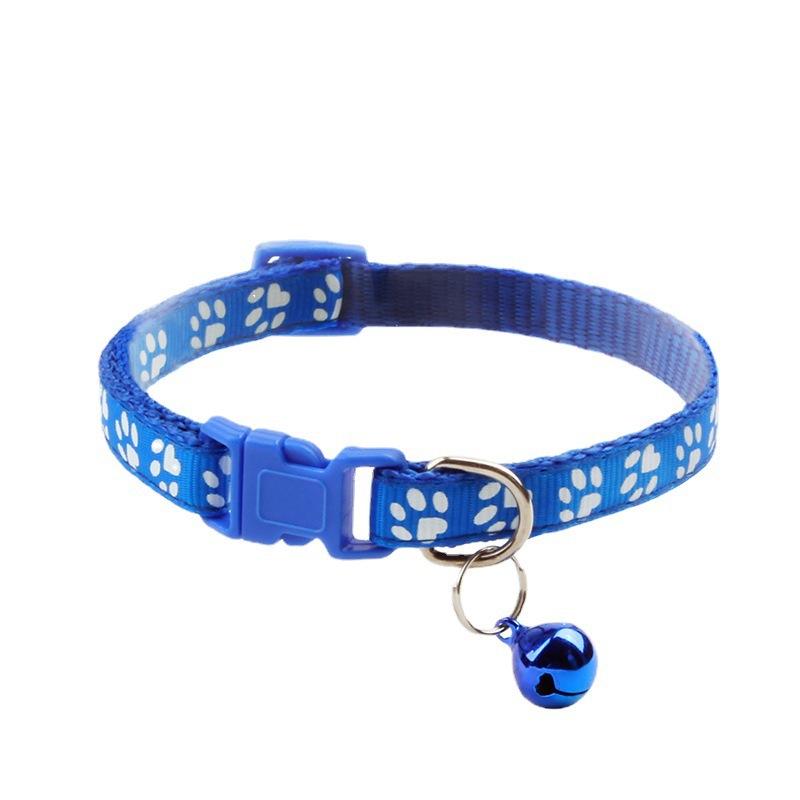 Pet Patch Colorful Collar Puppy and Cat Collar Cat Collar with Paw Print and Bell Cat Buckle Collar