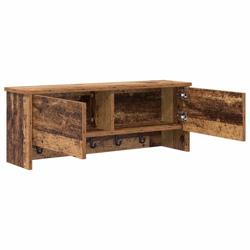 Wall Mounted Nightstand Reclaimed Wood Look 80 x 20 x 30 cm Wood Based Material