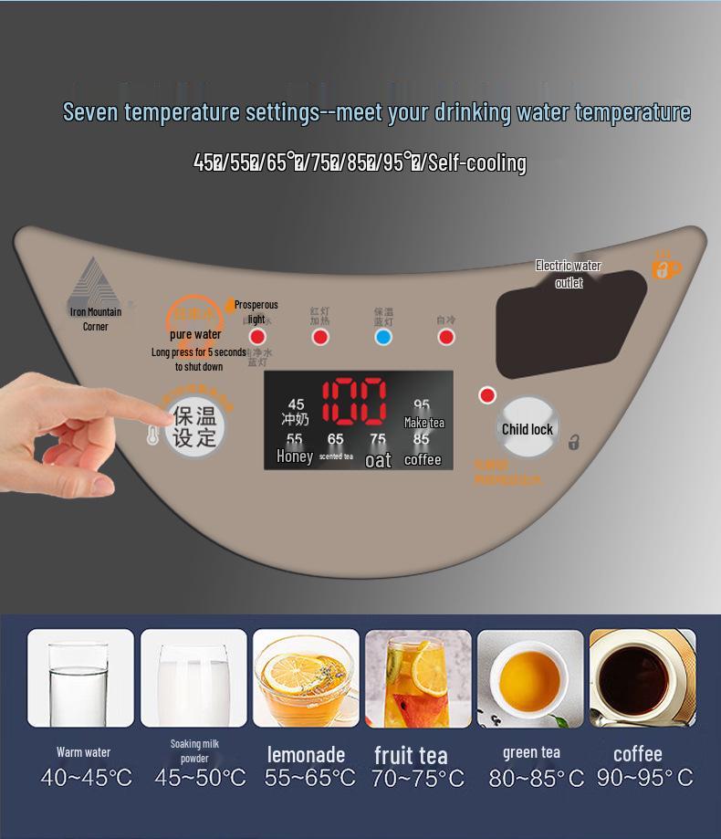 Tieshanjiao Isolierter Edelstahl-Wasserkocher mit Farbbildschirm-Temperaturanzeige.