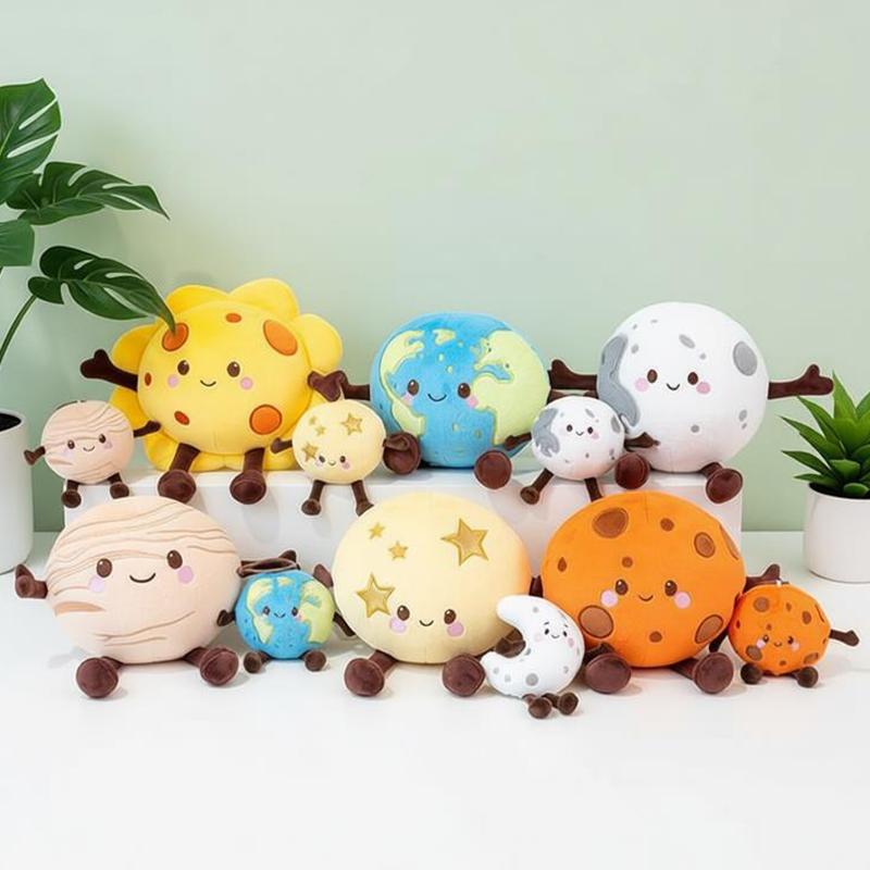 Anime Sun Earth Mars Doll Lovely Moon Venus Saturn Plush Toy Planet Pendant Fluffy Cartoon Mars Earth Moon Stuffed Pillow