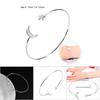 Female Open Bracelet Copper Plating Wristband Bangle with Moon Star Decoration (Silver)