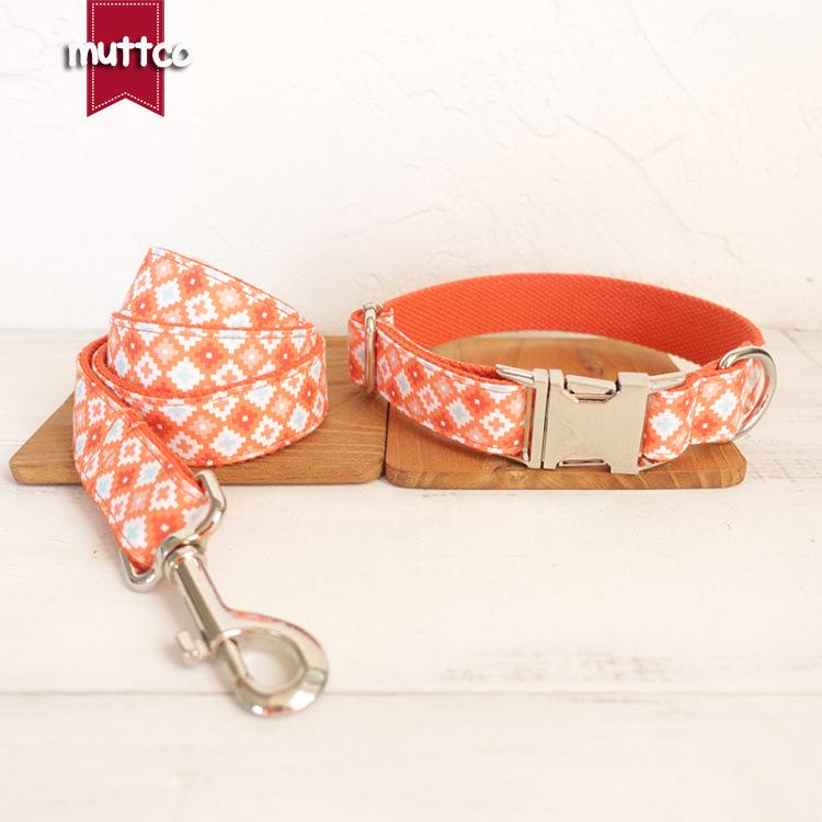 MUTTCO Thickened Dog Collar & Leash Set for Medium & Large Dogs (UDC-065) Medium