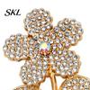 Strong Buckle Brooch Vintage Rhinestone Flower Brooch, Floral Alloy Lapel Pin, Sweater Durable Cardigan Coat Business Suit Decoration, Men Women