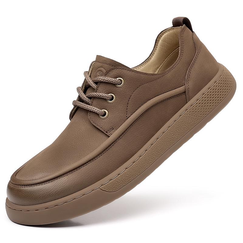 

2025 Men s Breathable Casual Leather Lace-up Slip-on Loafers Low-top Sneakers - Autumn/Winter Collection 41