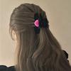 Korean Black Velvet Heart Hair Claw Clip For Women Girls Vintage Pink Love Hair Claws Girls Barrettes Hairpins Hair Accessories