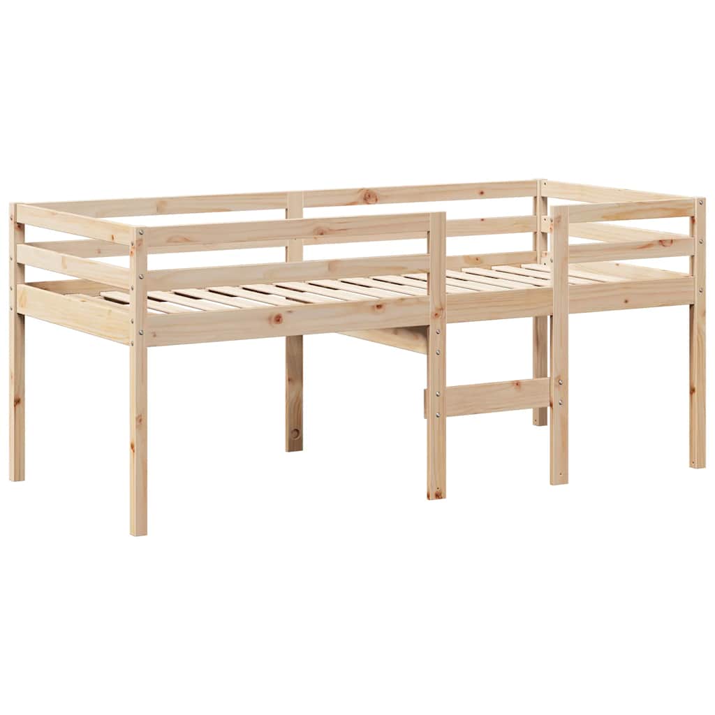 Vidaxl High Bed With Roof, 80X200 Cm, Solid Pine Wood