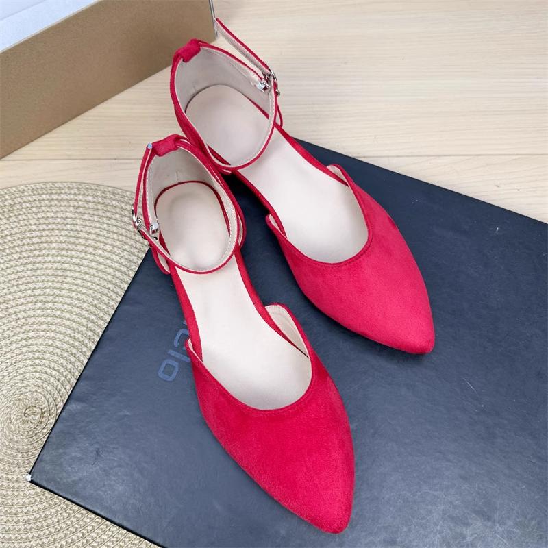 Fashion Flat Shoes for Women's Spring and Autumn Plus Size Pointed Sandals Women's 41-43 French Work Shoes Ladies Loafers Women