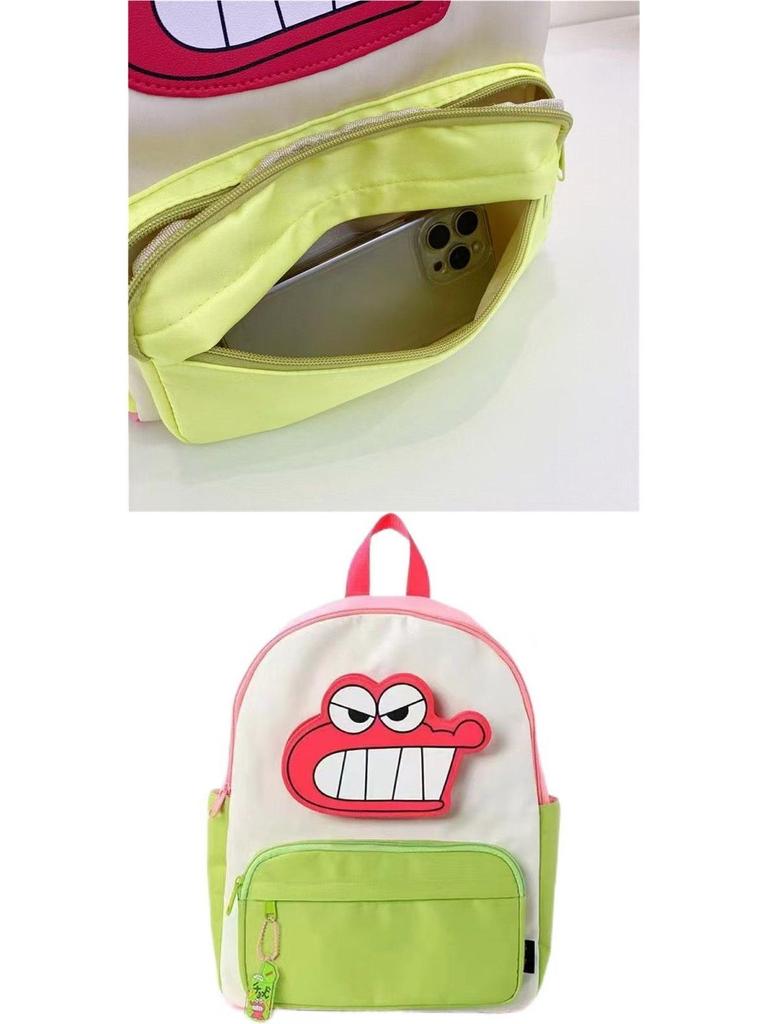 Crayon Shin-chan Cartoon Color Block Backpack – Trendy, Lightweight, Large Capacity Schoolbag