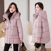 Hooded cotton clothes women's winter new small medium and long fashionable foreign style warm loose sports cotton-padded clothes