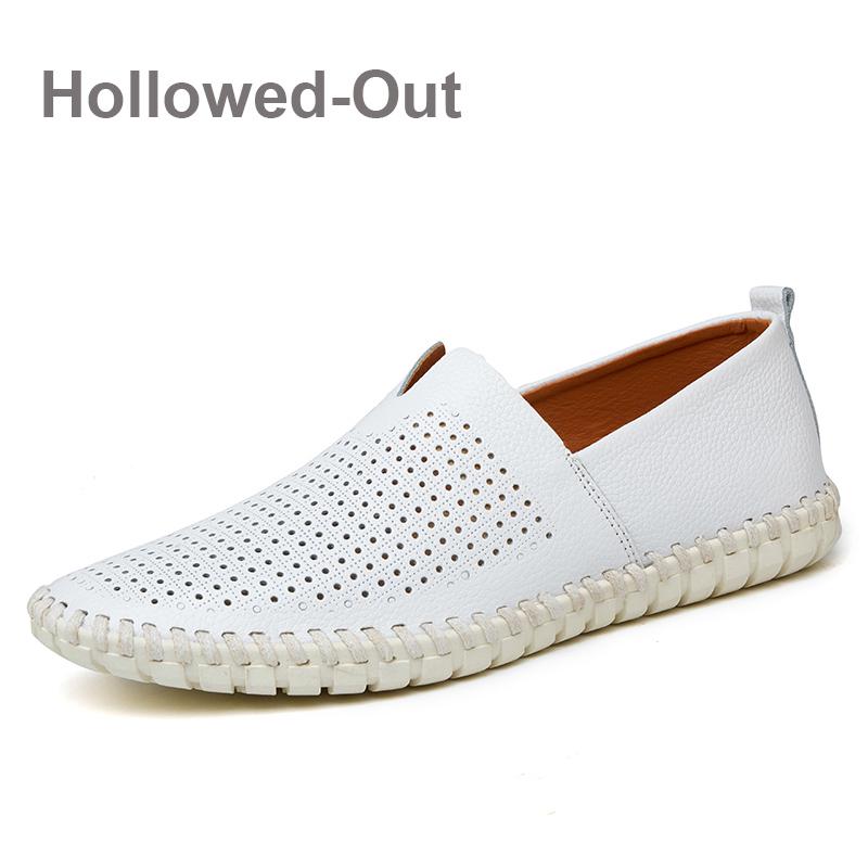 Fashion Men's Driving Shoes Men Genuine Leather Loafers Shoes Fashion Handmade Soft Breathable Moccasins Flats Slipe On Shoes
