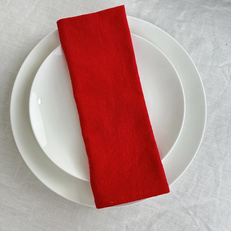 20PC Christmas Green Red Cotton Cloth Napkins 30X45cm Dinner Washable Napkins With Hemmed Edges For Restaurant Wedding And Hotel