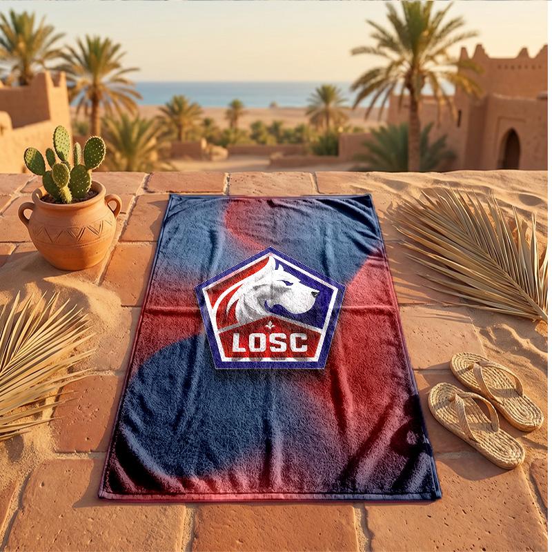 LOSC Lille FC Print Microfiber Beach Towel Quick Dry Absorbent Large Towel For Beach Swimming Travel