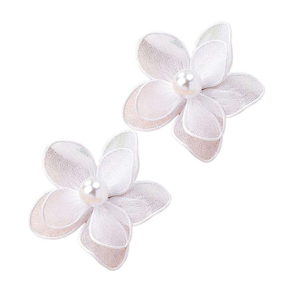 Mesh Petal Stud Earrings Fabric Mesh Stud Earrings Gifts Pearl Geometric Earring