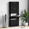 Shoe Cabinet Black 59 X 17 X 150 Cm Engineered Wood