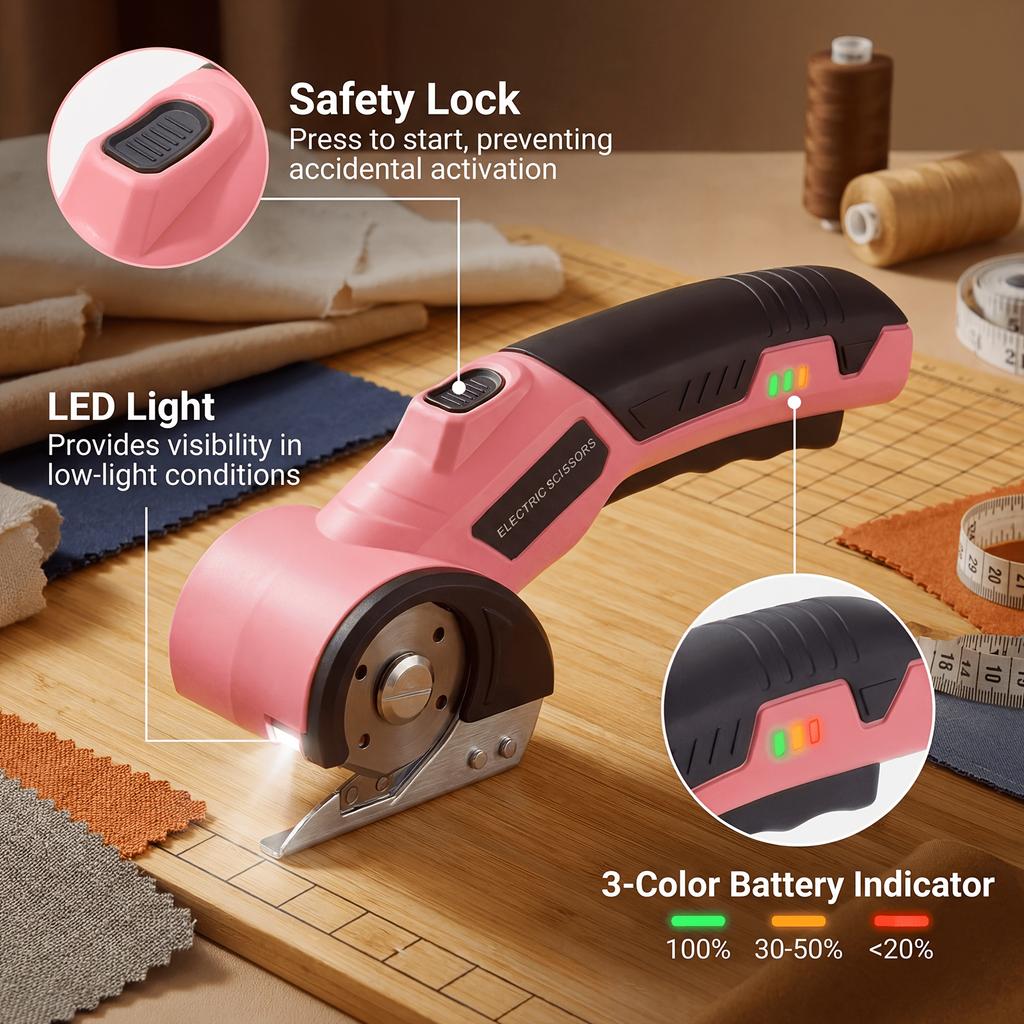 Radio Scissors, Portable USB-Rechargeable Handheld Electric Scissors, Ideal for Cutting Fabric, Cardboard Boxes, Trimming Carpets Office Kitchen Tools