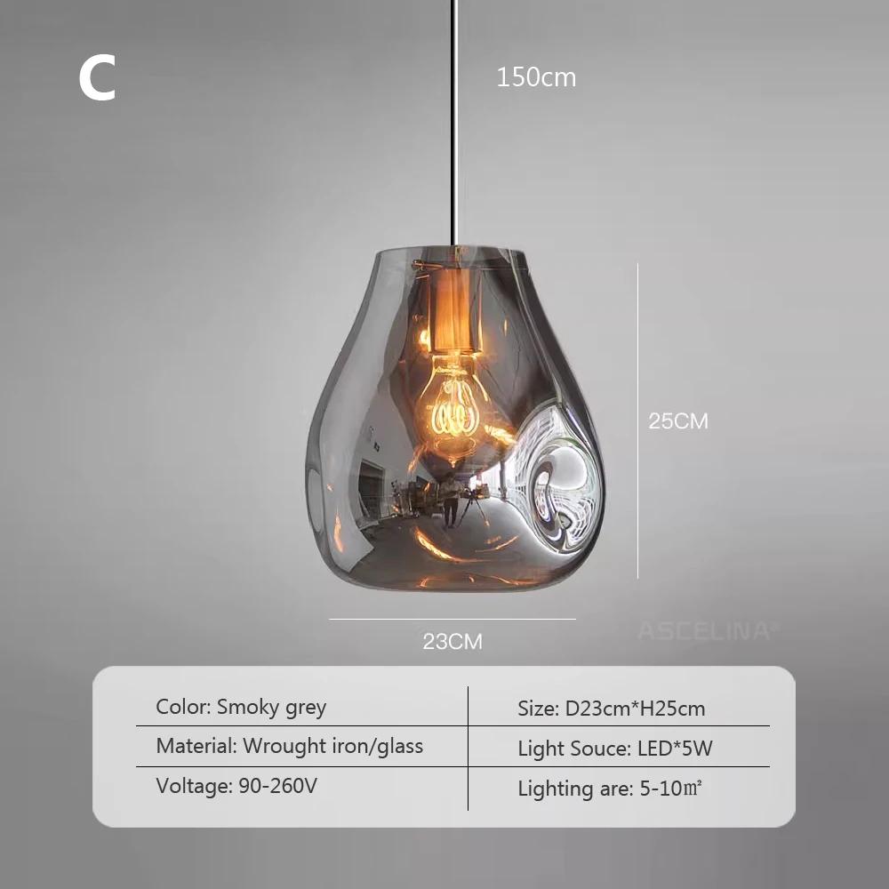 

Подвесной светильник из стекла в стиле ретро, декоративный потолочный светильник для гостиной, винтажный светильник для обеденного стола в помещении With light bulb
