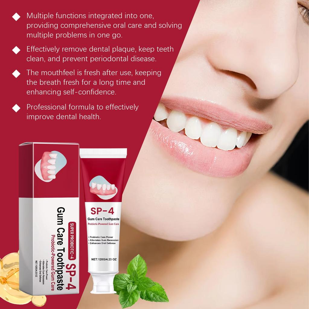 120g Sp4 Dentifricio Probiotico Sbiancante Denti Sbiancante Denti Rimozione Placca Alito Fresco Igiene Orale Pulito Dentifricio