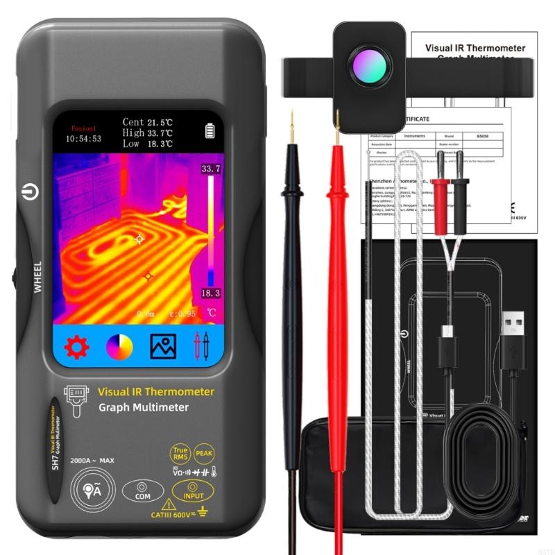 Thermal Imaging Multimeter Thermal Analysis Meter for HVAC Systems and Electrical Circuit Temperature Monitoring M4YD