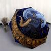 Golden Bull Moon Zodiac Art Print: Celestial Decor for Your SpaceUmbrella, Portable 3-Fold Compact Umbrella for Men & Women Gift
