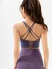 Women Padded Full Cup Yoga Bra Wire-Free Cross Back Sports Brassiere Beauty Back Shockproof Bralette Sexy Breathable Quick-Dry Fitness Underwear