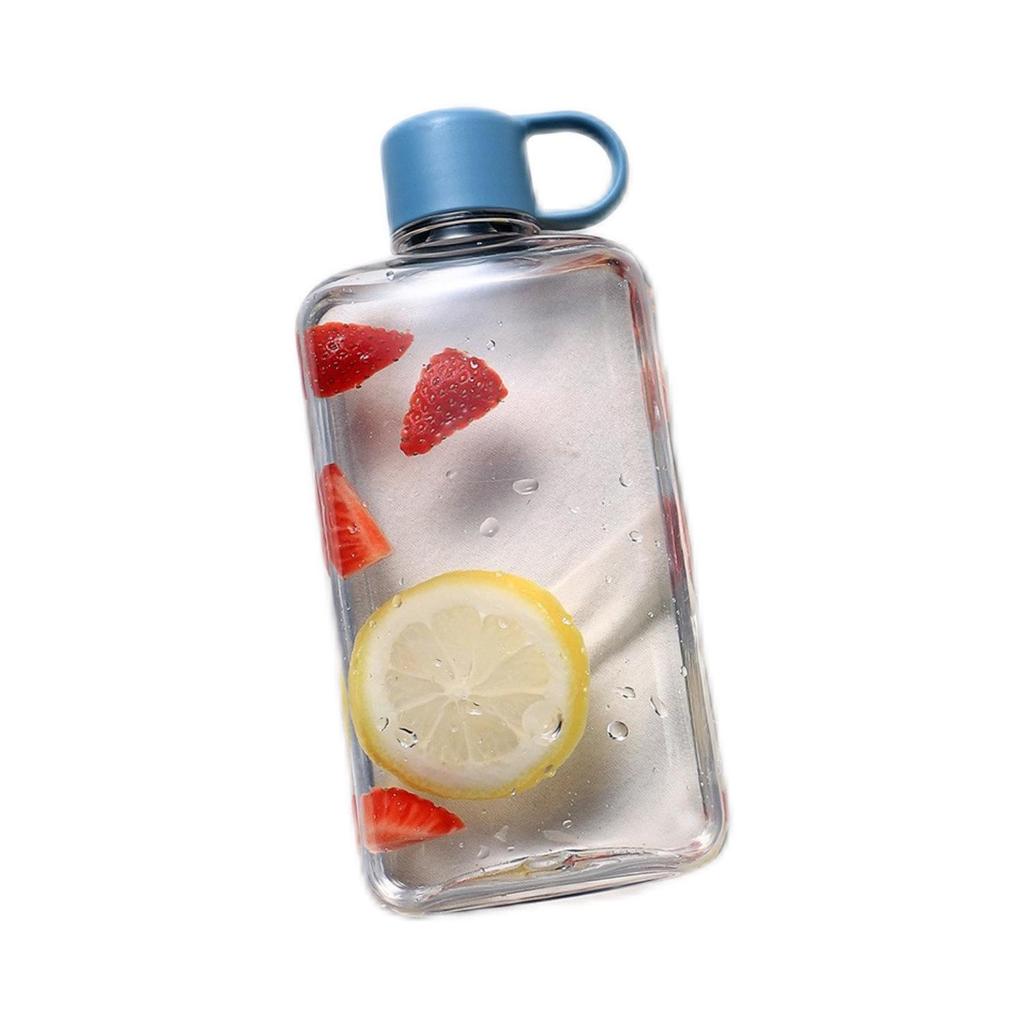 Tritan Flat A4 Sports Water Cup - Small, Portable, Rectangular, with Paper Insert