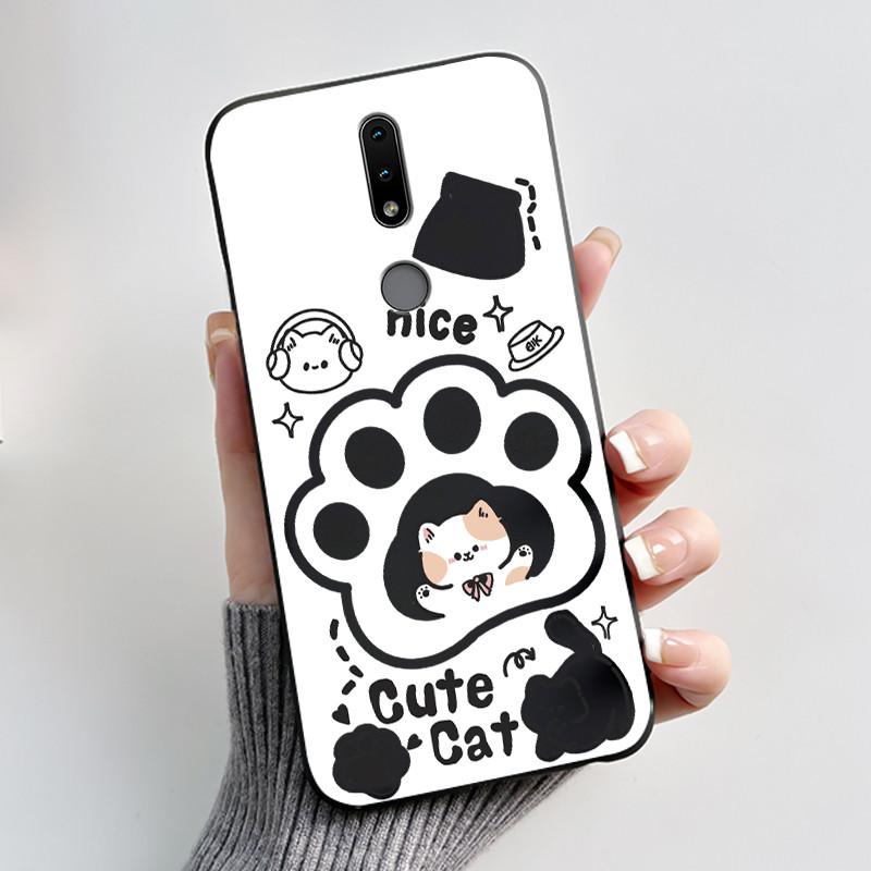 Cute Case For Nokia 4.2/Nokia 3/Nokia 3.1/Nokia3.2 Funda Capa Printing Shell Protective Cover Soft Silicone Cartoon Black Casing