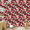 Red and Coral Military Camouflage Wallpaper for Living Room and Bedroom 50x1000