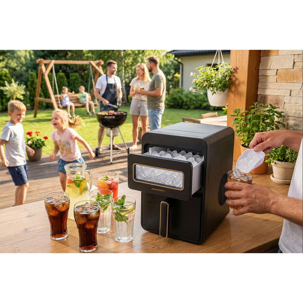 Eiswürfelmaschine 1,1L/12Kg Berdsen Bd-421 Schwarz