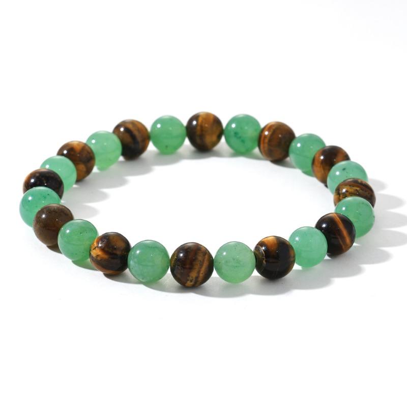 Tiger's Eye Stone Green Bracelet Women's Jewelry Handmade Beaded Bracelet with Hanfu