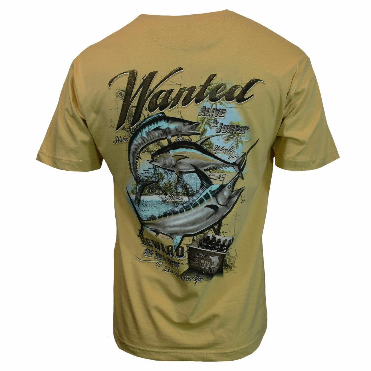 

Men s T-shirt- Wanted Alive & Jumpin - Clearwater Yellowfin tuna-NWT Reg 26.00 2XL