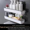 Wall-Mounted Bathroom & Kitchen Storage Rack, No-Drill