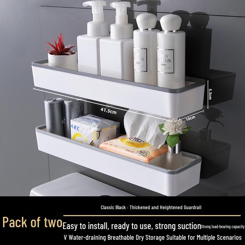 Wall-Mounted Bathroom & Kitchen Storage Rack, No-Drill