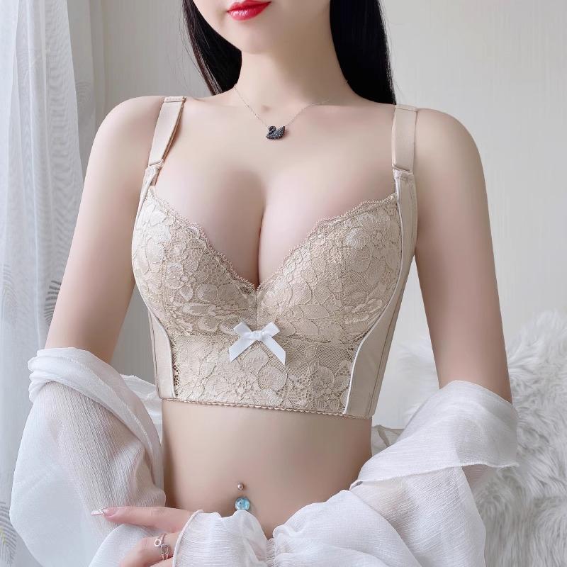 Adjustable Underwear, Small Breasts Gathered, Secondary Breasts Closed, Anti-sagging, Comfortable Upper Support, Thin Lower Thick Side Close Lace