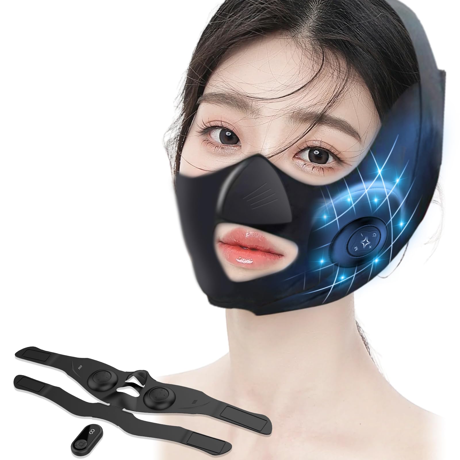 

EMS Facial Beauty Face USB Home Beauty Remote Control Included Beauty Device, Belt, V-Face Shape, Rechargeable, Treatment, Unisex, (V-Face Device)
