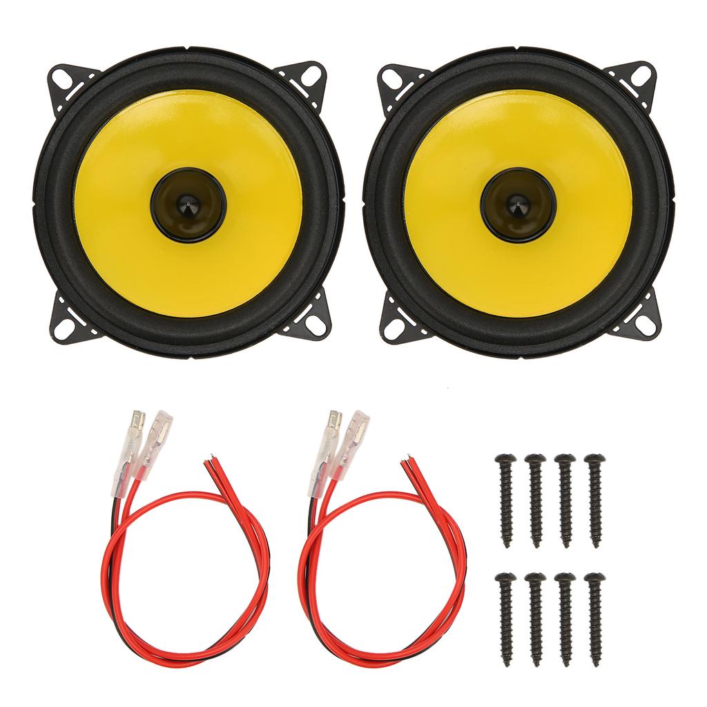 2Pcs Car Loudspeaker Coaxial Speaker Full Range 4in 300W for Audio System Modification